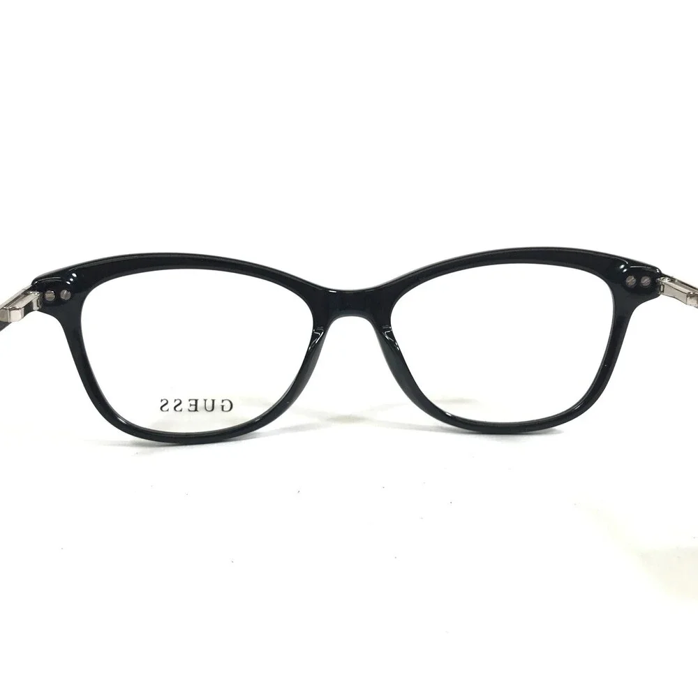 Guess Eyeglasses Frames GU2681 005 Black Red Silver Cat Eye Full Rim 51-16-140